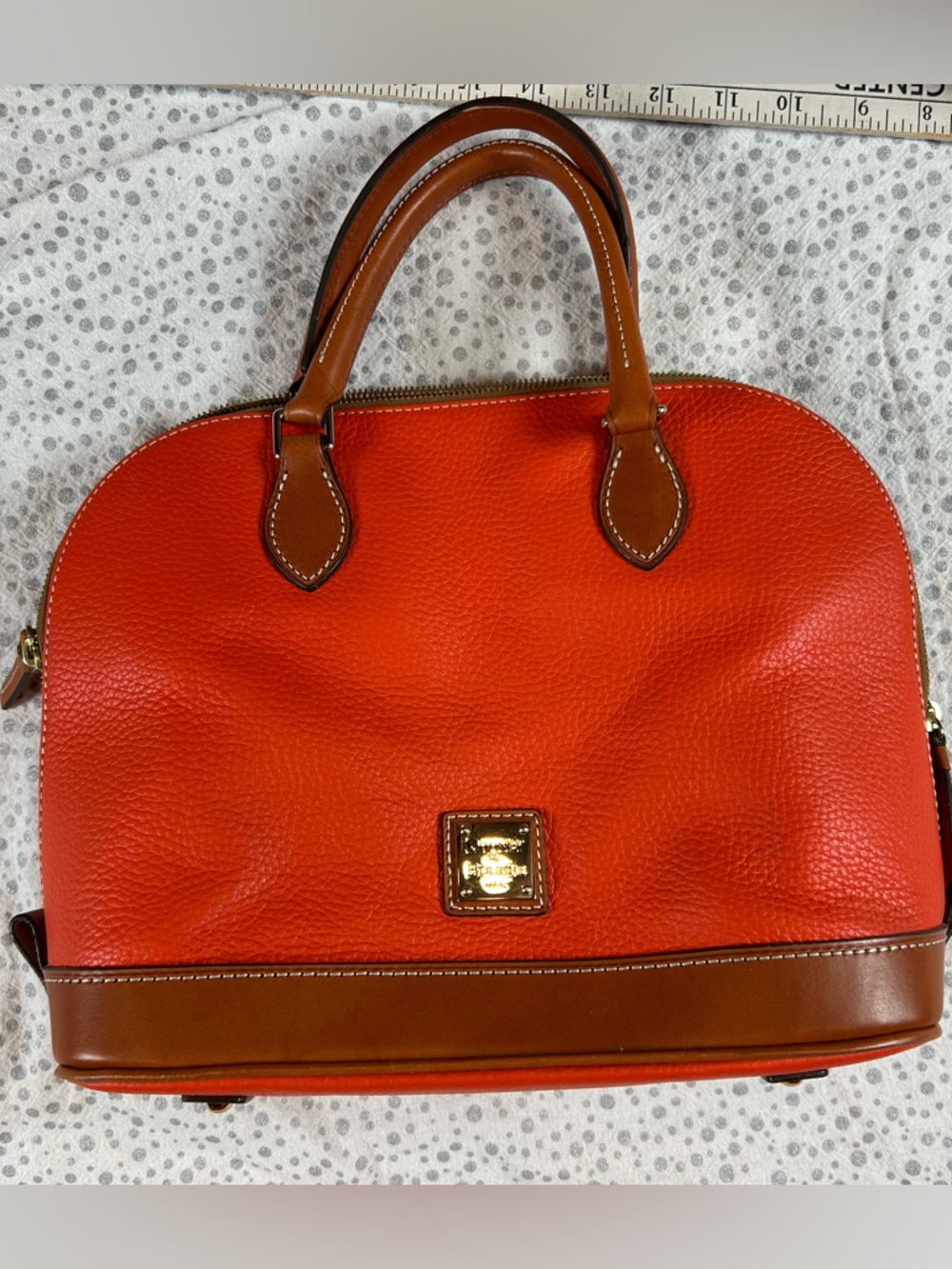 Dooney & Bourke Zip Zip Satchel in Red Orange NWOT